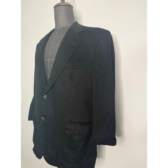 Oxxford Clothes Neiman Marcus Cashmere Suit Jacket Black Size 42 R JL - Picture 2 of 15
